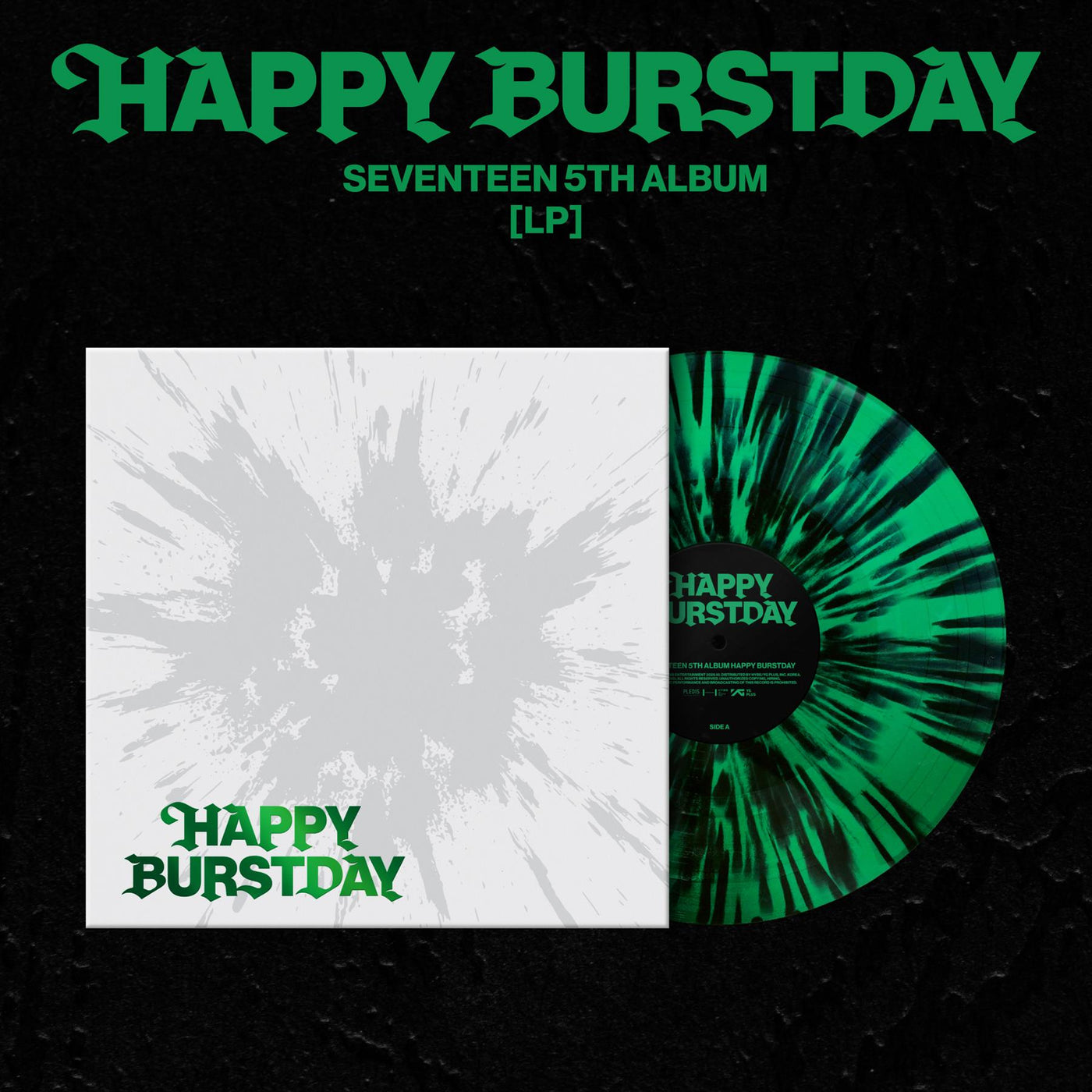 SEVENTEEN - HAPPY BURSTDAY Black Splatter On Evergreen Vinyl LP