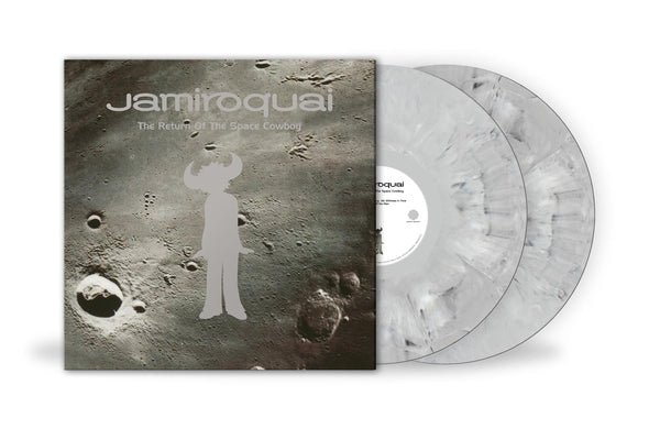 Jamiroquai “The Return of the Space Cowboy” double marbled-silver vinyl with lunar surface cover and Buffalo Man silhouette