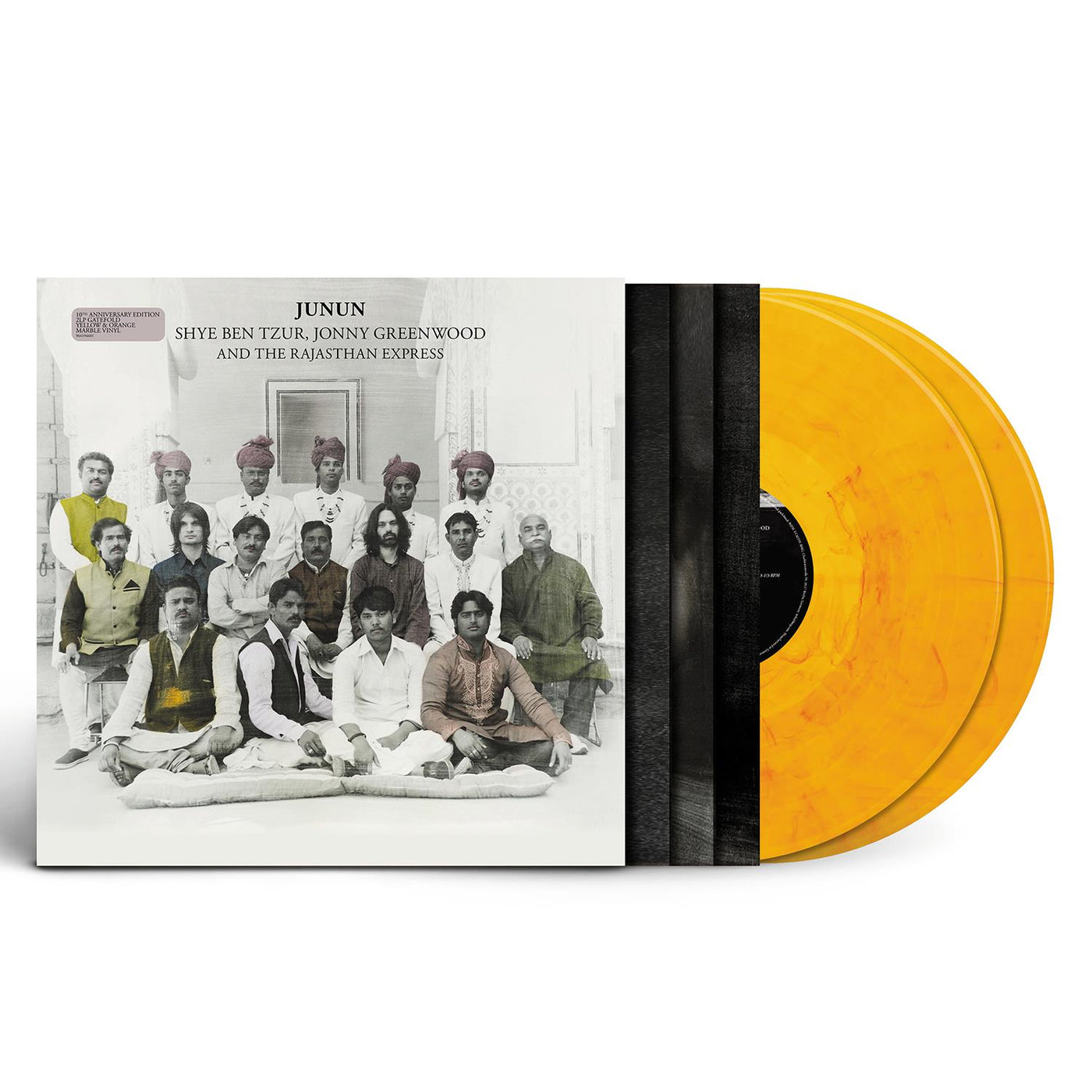 Shye Ben-Tzur & Jonny Greenwood & The Rajasthan Express - Junun 10th Anniversary Edition 2x Yellow & Orange Marbled Vinyl LP