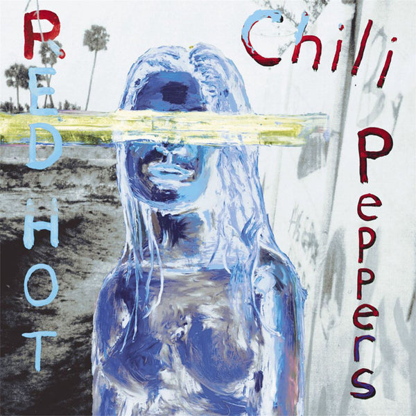 Red Hot Chili Peppers ‘By the Way’ cover—blue-toned painted figure with yellow brushstroke across eyes