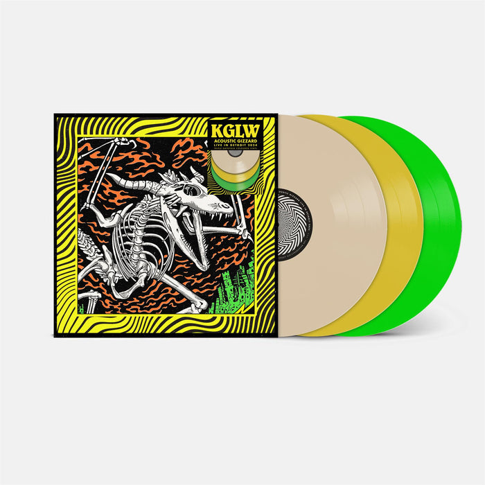 King Gizzard & The Lizard Wizard Acoustic Gizzard - Live In Detroit 2024 3x Green / Yellow / Bone Vinyl LP