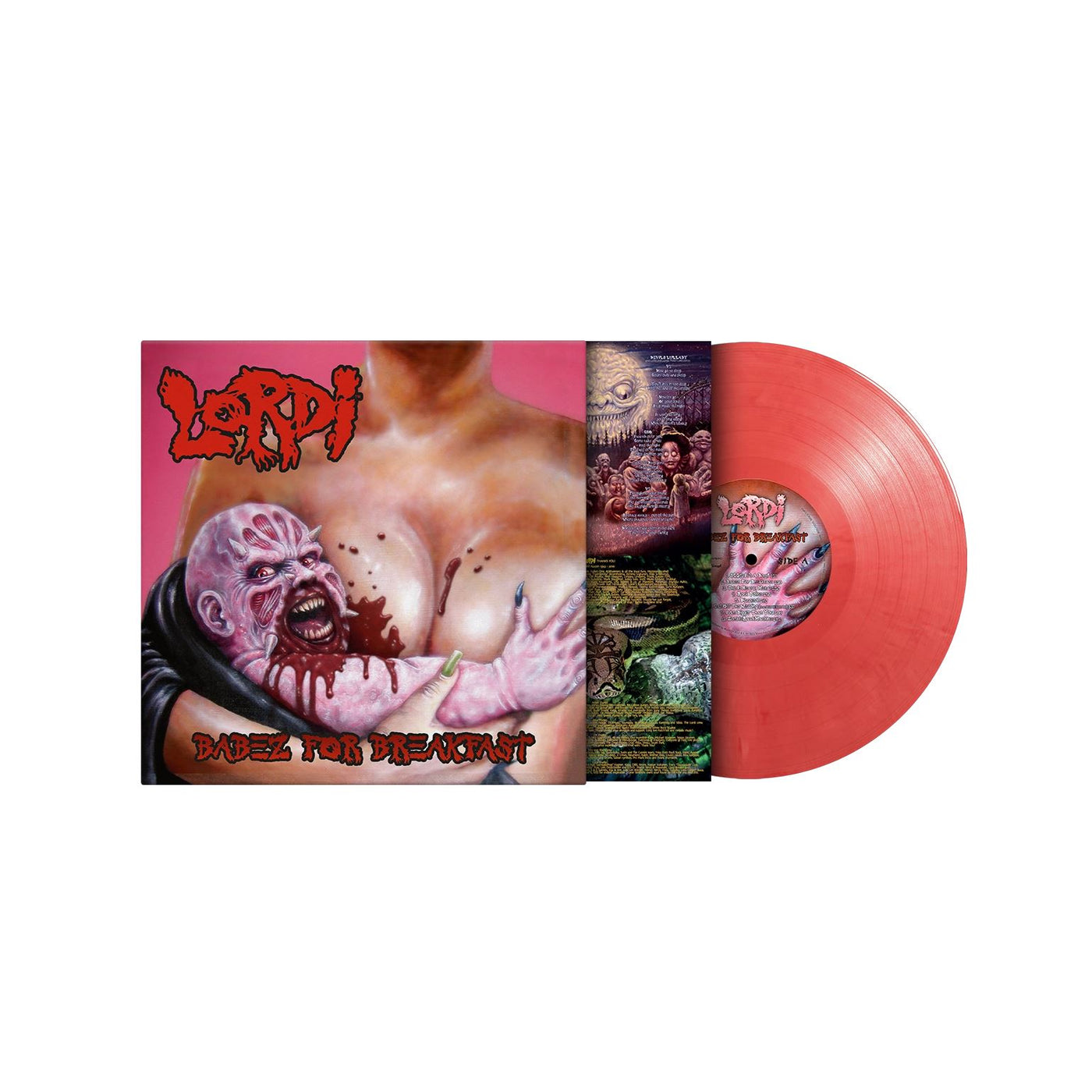 Lordi - Babez For Breakfast Limited Edition 180G Blood Pink & Red Marbled Vinyl LP Reissue