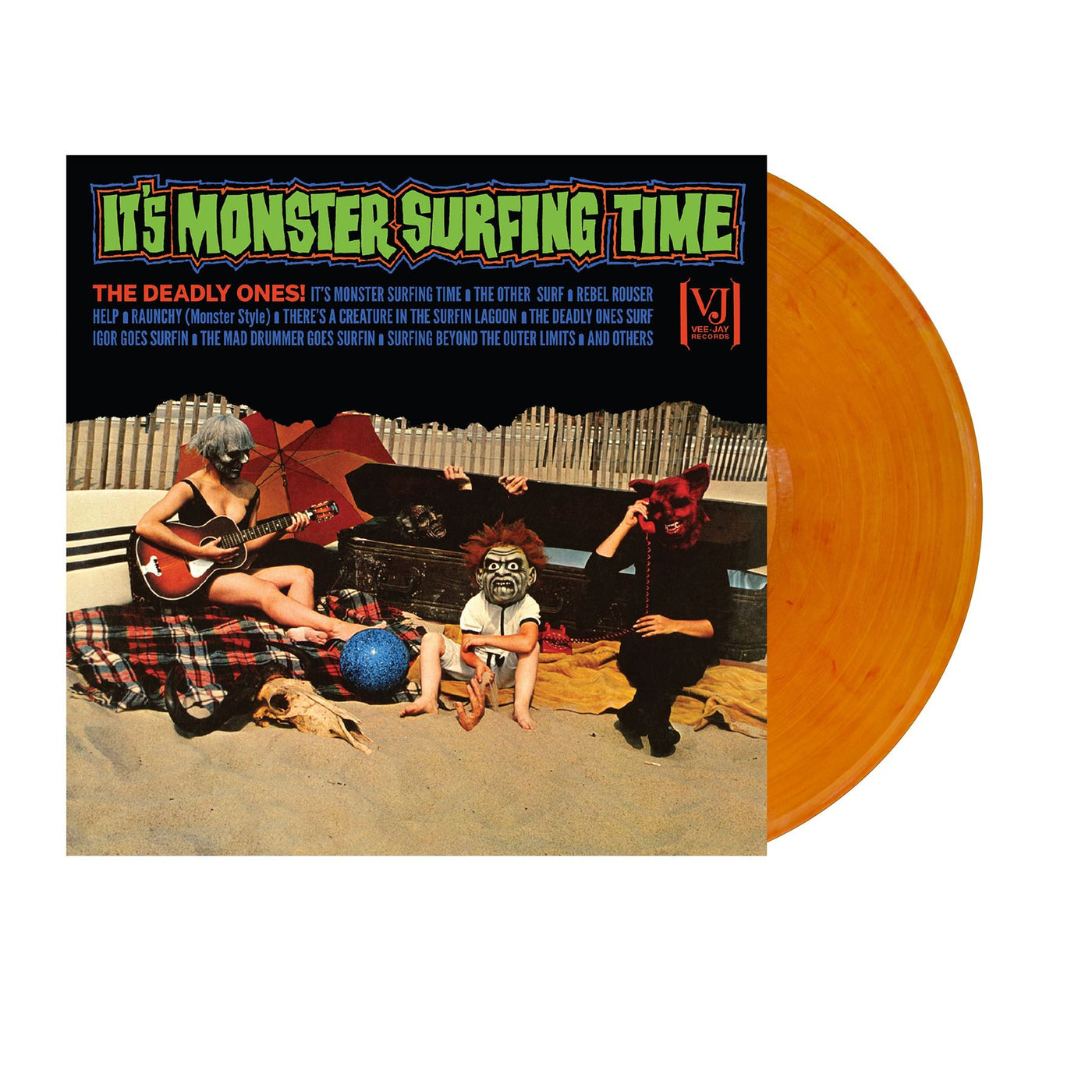 Deadly Ones - It's Monster Surfing Time Bloody Pumpkin Vinyl LP Reissue