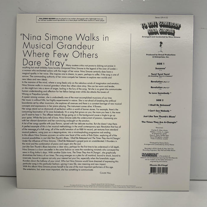 Nina Simone - To Love Somebody 180G Vinyl LP