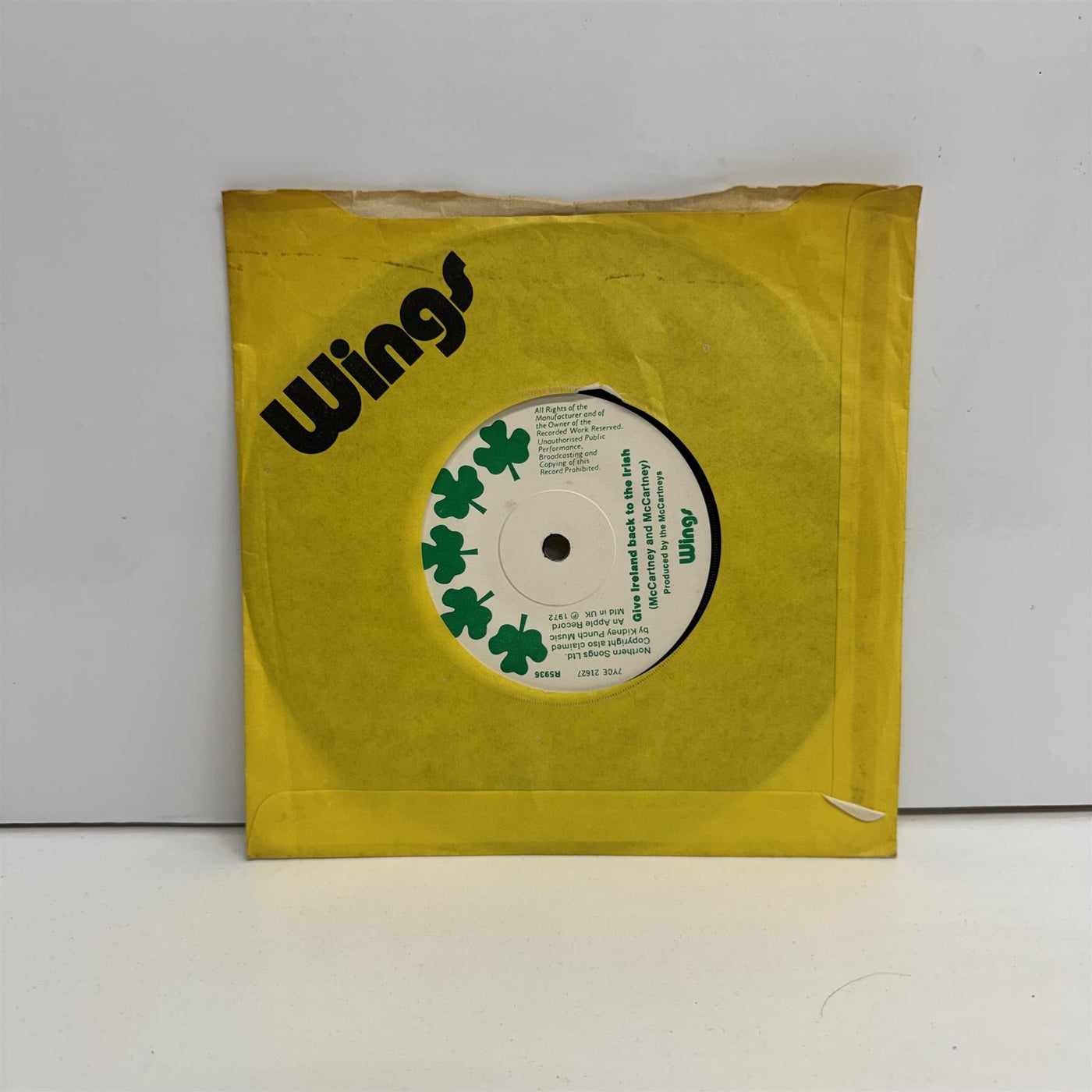 Wings - Give Ireland Back To The Irish 7" Vinyl Single