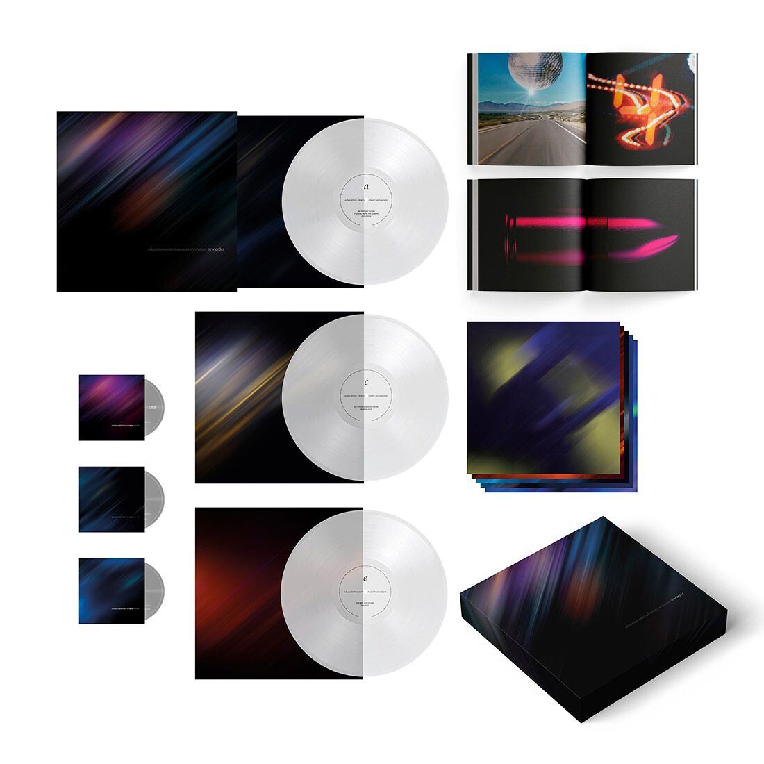 New Order - education entertainment recreation (Live at Alexandra Palace) 3x 180G Crystal Clear Vinyl LP + 3CD + Blu-Ray Box Set