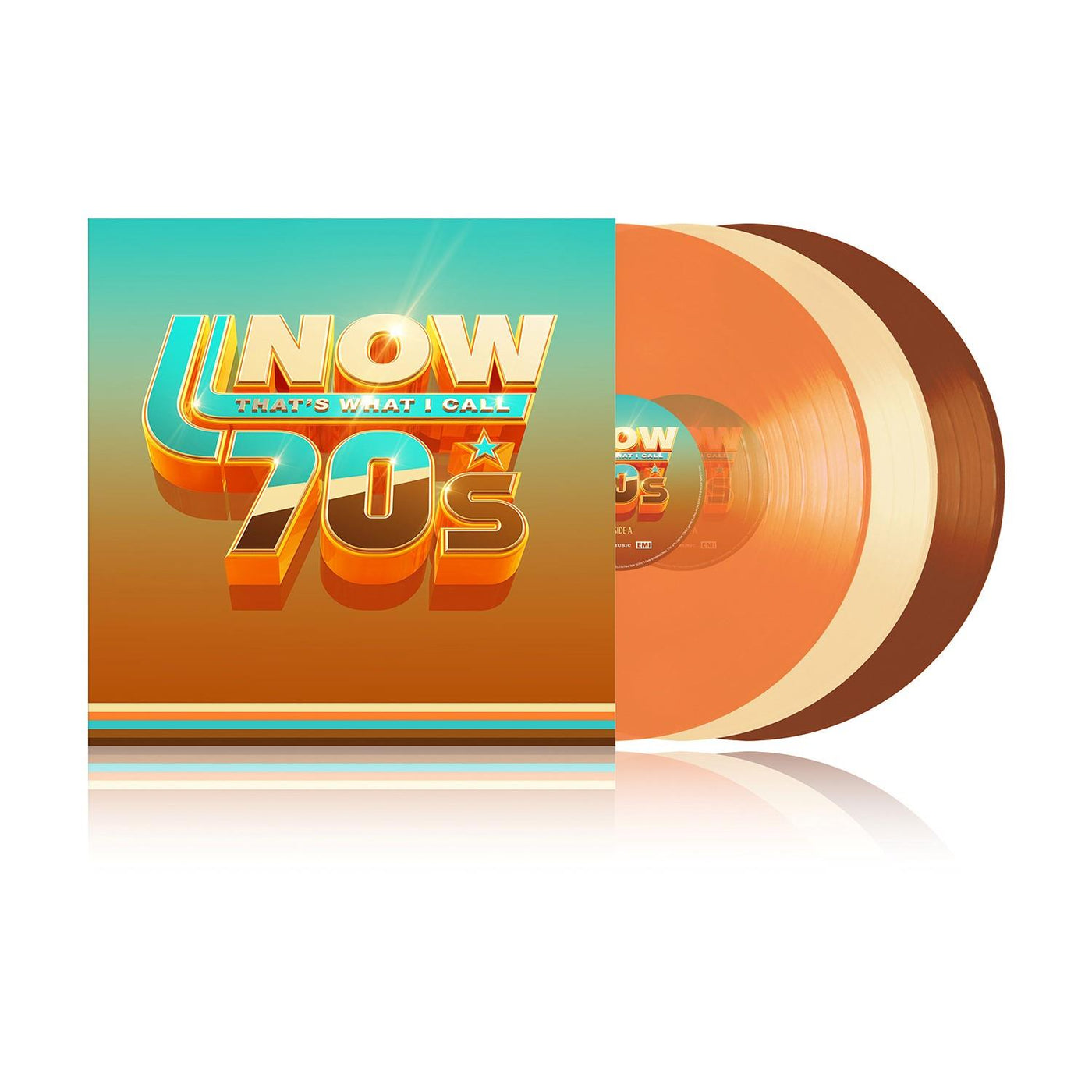 Now That's What I Call The 70's - V/A 3x Orange / Beige / Brown Vinyl LP