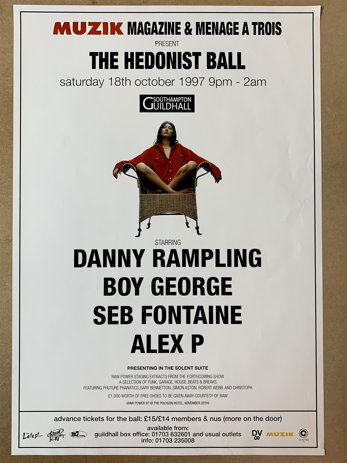 The Hedonist Ball - 1997 Southampton Guildhall Poster