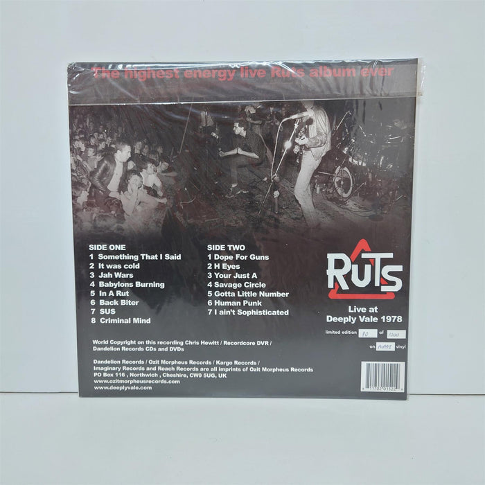The Ruts - Live At Deeply Vale 1978 Limited Edition Purple Vinyl LP