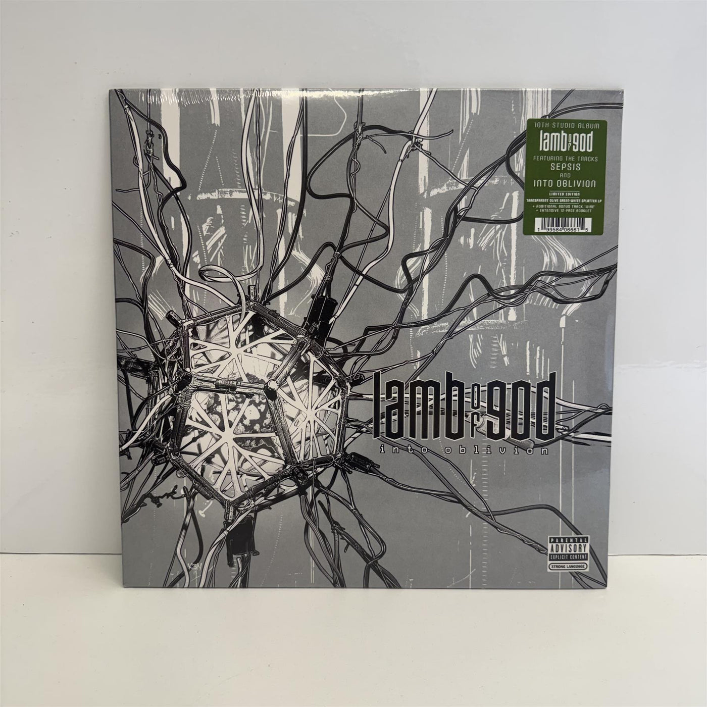 Lamb Of God - Into Oblivion Olive Green With White Splatter Vinyl LP