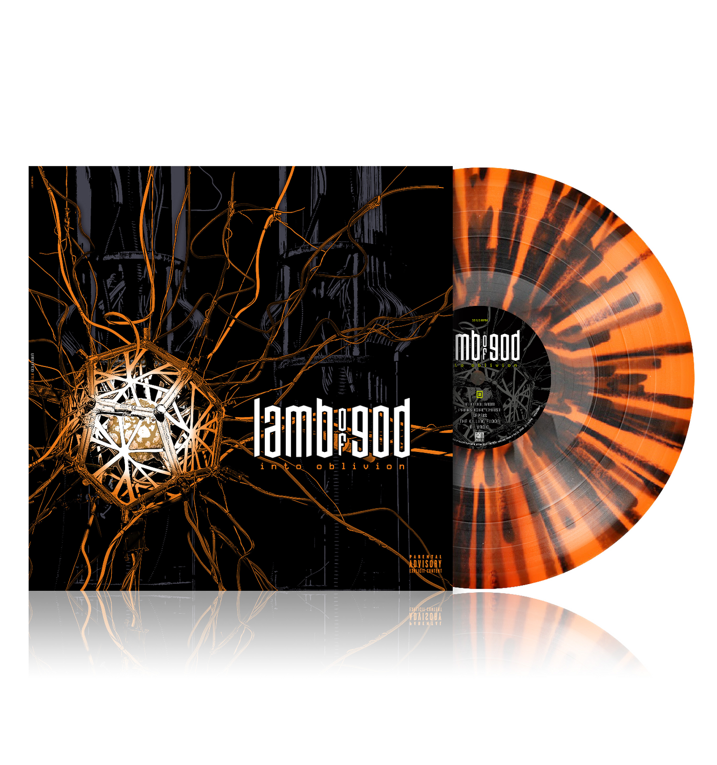 Lamb Of God - Into Oblivion (Tour Edition) Neon Orange With Black Splatter Vinyl LP