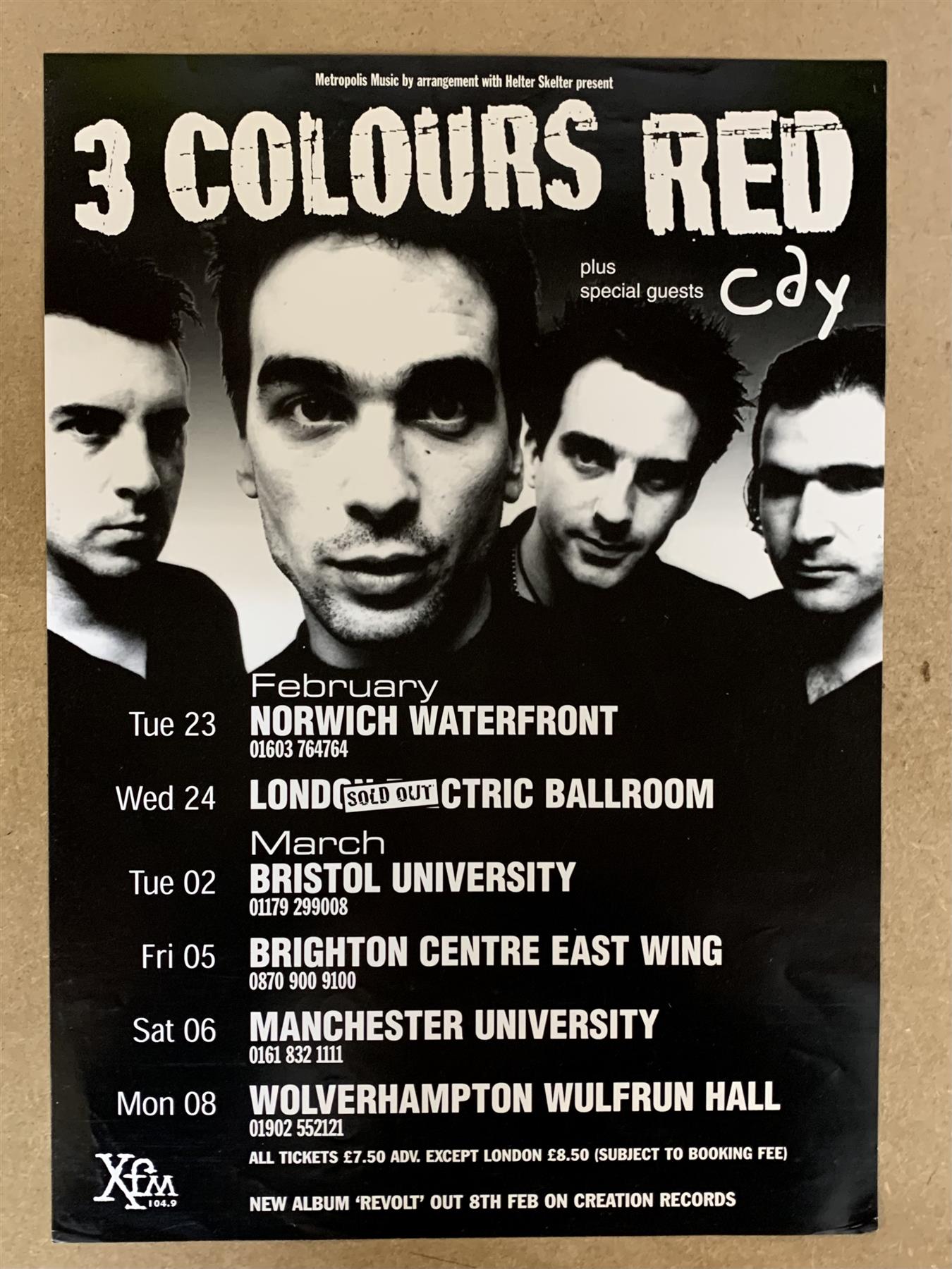 3 Colours Red - Tour Poster 1999