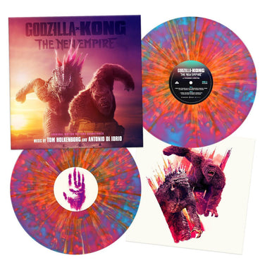 Godzilla x Kong: The New Empire (Original Motion Picture Soundtrack) - Tom Holkenborg 2x Neon Pink & Blue Swirl With Orange & Pink Splatter Vinyl LP