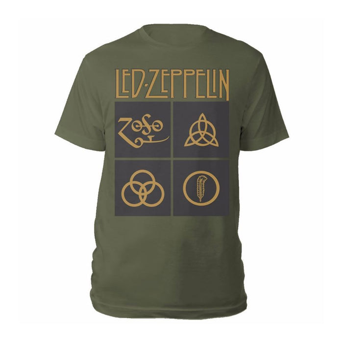 Led Zeppelin - Gold Symbols & Black Squares T-Shirt