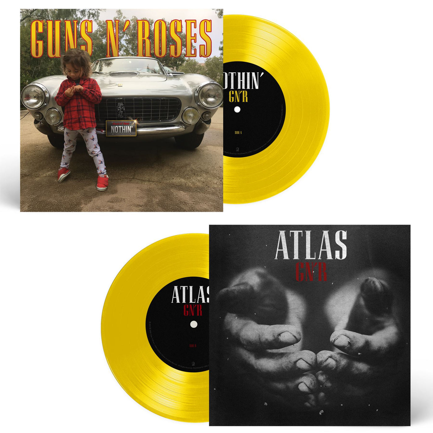 Guns N' Roses - Nothin' / Atlas 7"  Canary Yellow Vinyl Single
