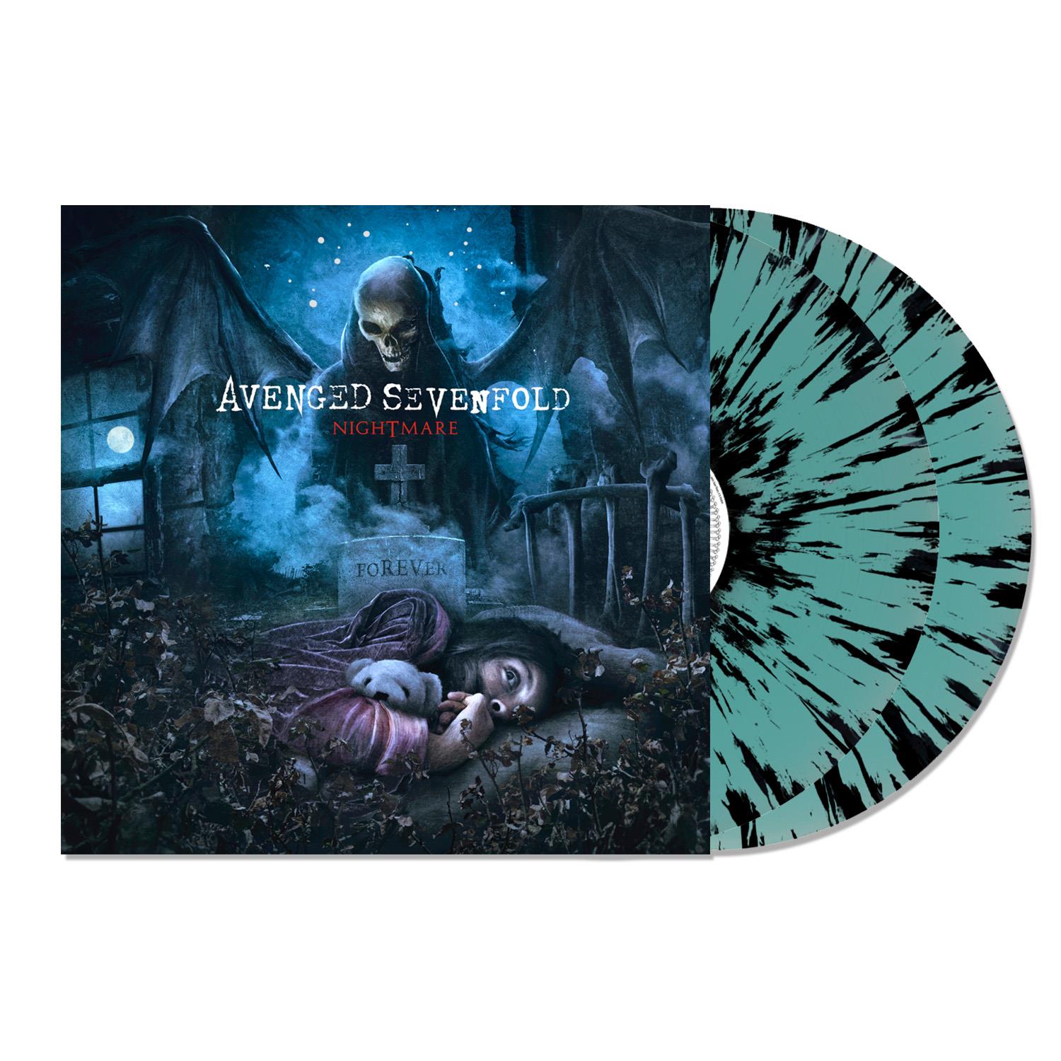 Avenged Sevenfold - Nightmare 2x Electric Blue With Black Splatter