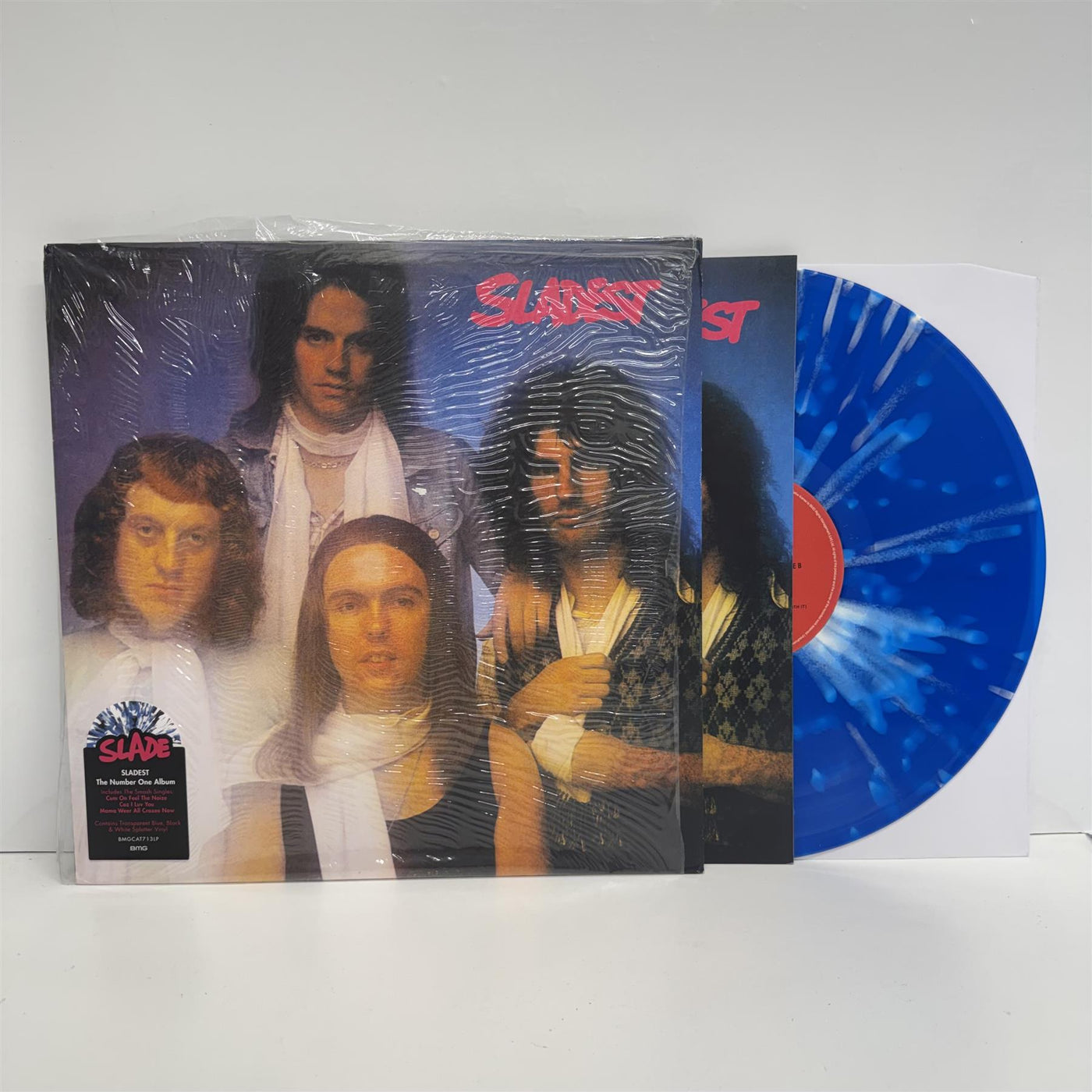 Slade - Sladest Transparent Blue, Black & White Splatter Vinyl LP