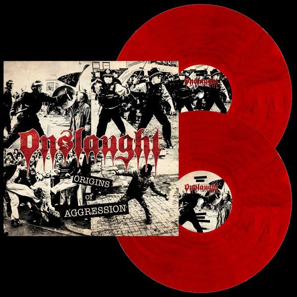 Onslaught - Origins Of Aggression 2x Sanity Red Vinyl LP + Signed Postcard