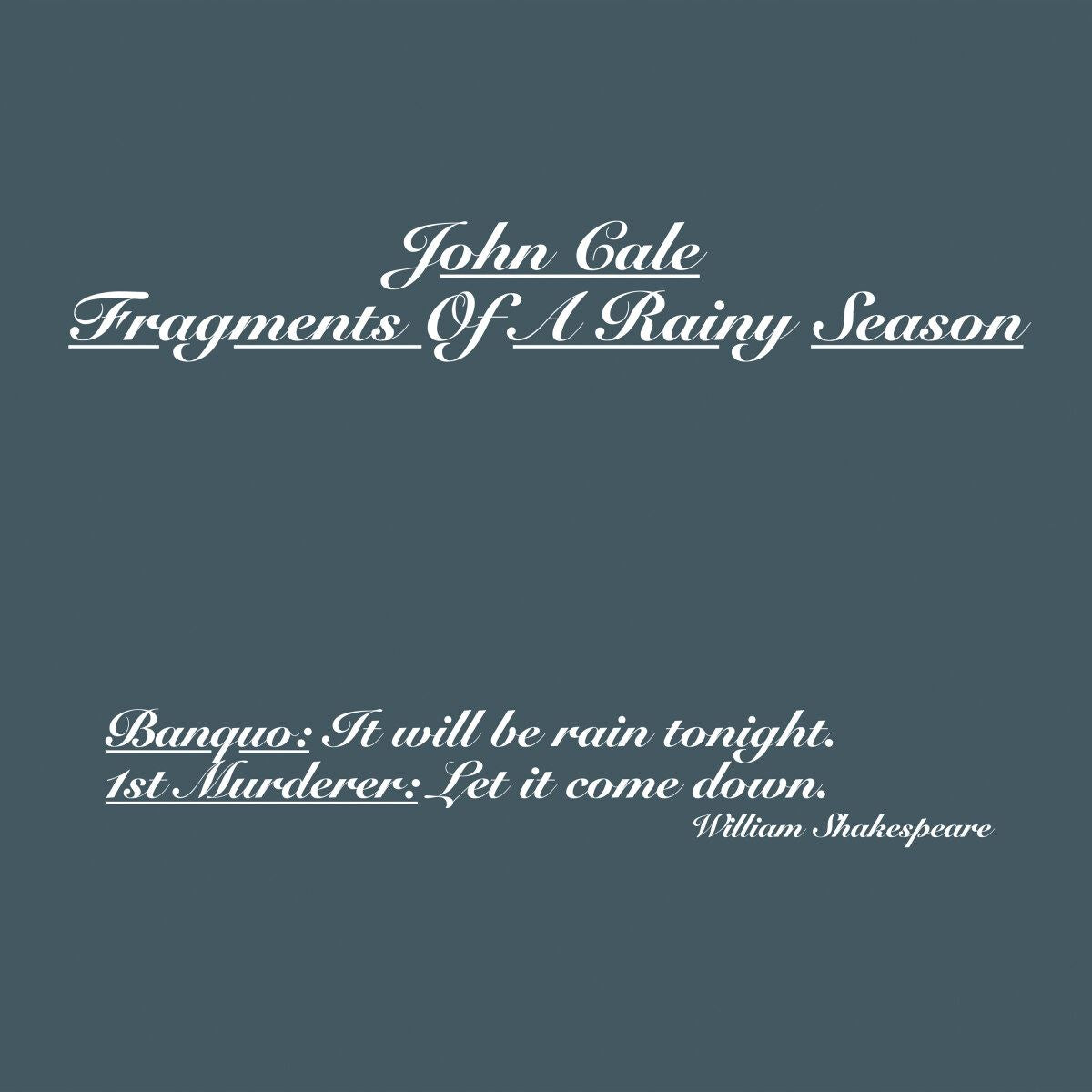 John Cale - Fragments Of A Rainy Season 2x Vinyl LP Reissue