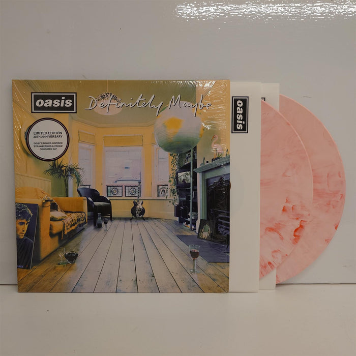 Oasis - Definitely Maybe 2x Strawberries & Cream Vinyl LP Reissue