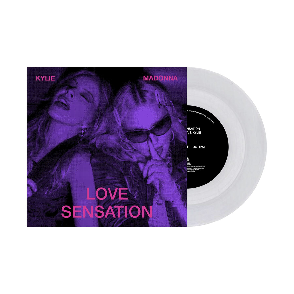 Madonna & Kylie - Love Sensation (Afterhours Mix) 7" Clear Vinyl Single