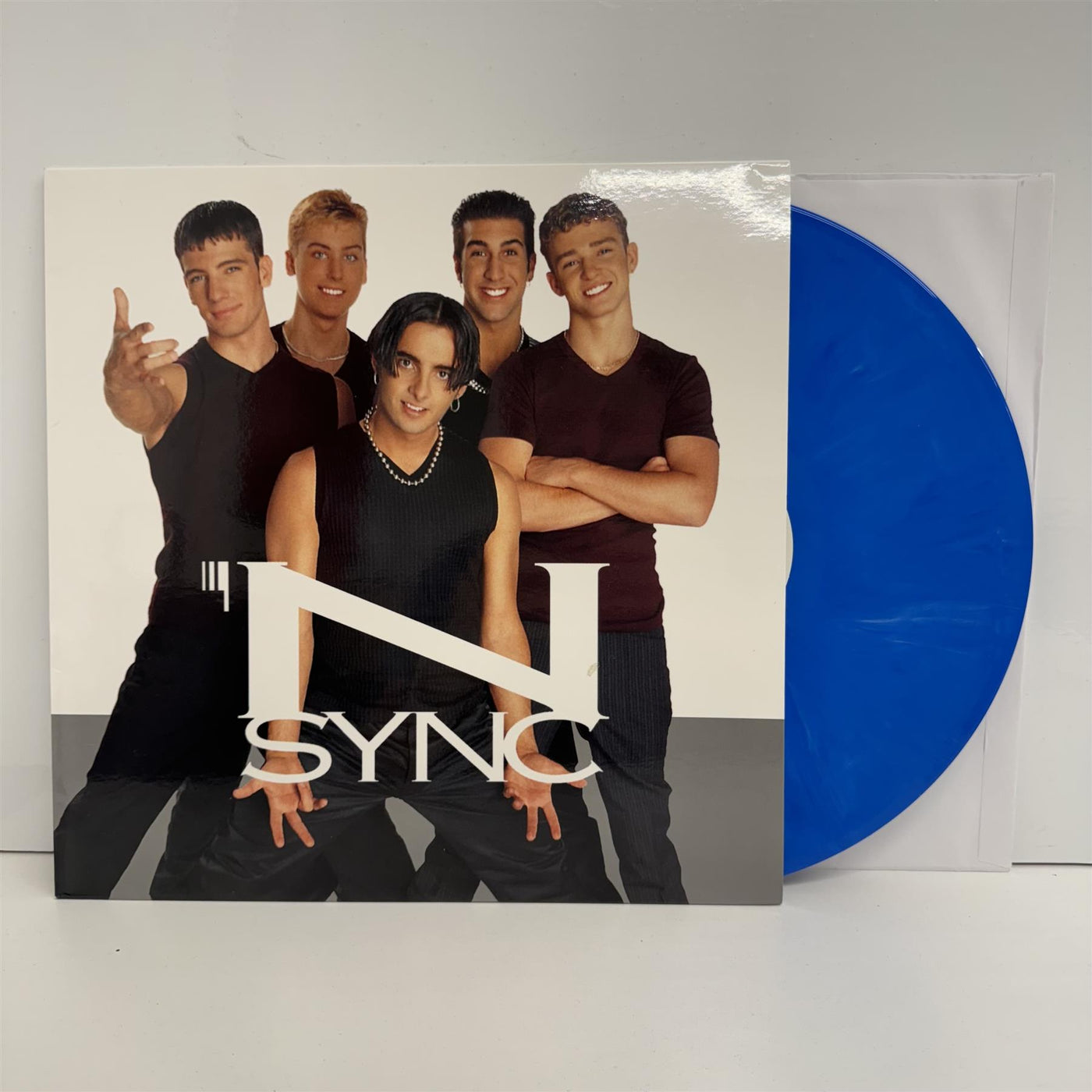 *NSYNC self-titled—debut album cover with band photo and translucent blue vinyl