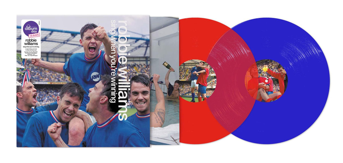 Robbie Williams - Sing When You're Winning National Album Day 2x Red / Blue Vinyl LP Reissue