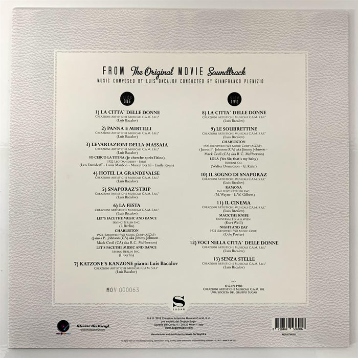 La Citta' Delle Donne (From The Original Movie Soundtrack) - Luis Bacalov Limited Numbered 180G Yellow Vinyl LP Reissue