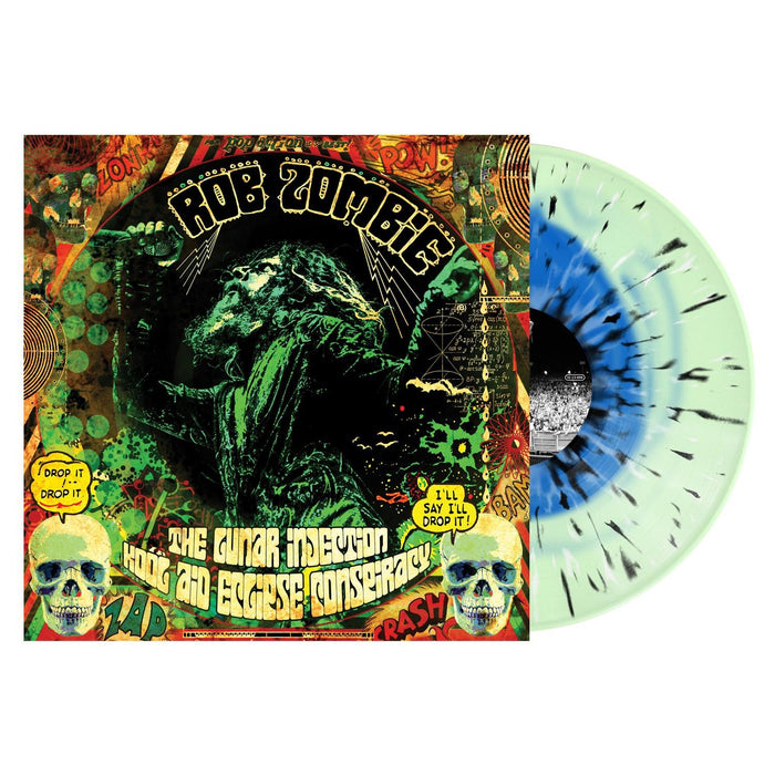 Rob Zombie - The Lunar Injection Kool Aid Eclipse Conspiracy Blue In Bottle Green With Black & Bone Splatter Vinyl LP Reissue