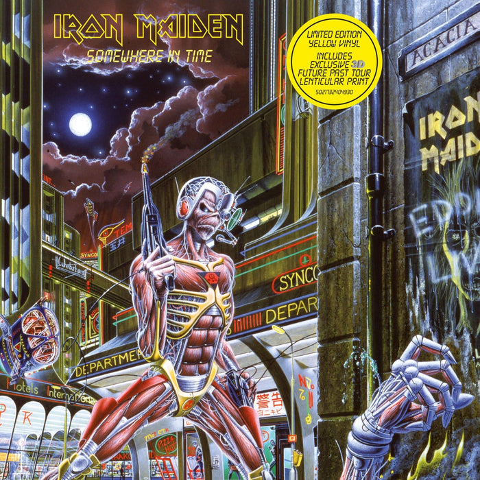 Iron Maiden - Somewhere In Time Limited Edition Yellow Vinyl LP + Tour Lenticular Print