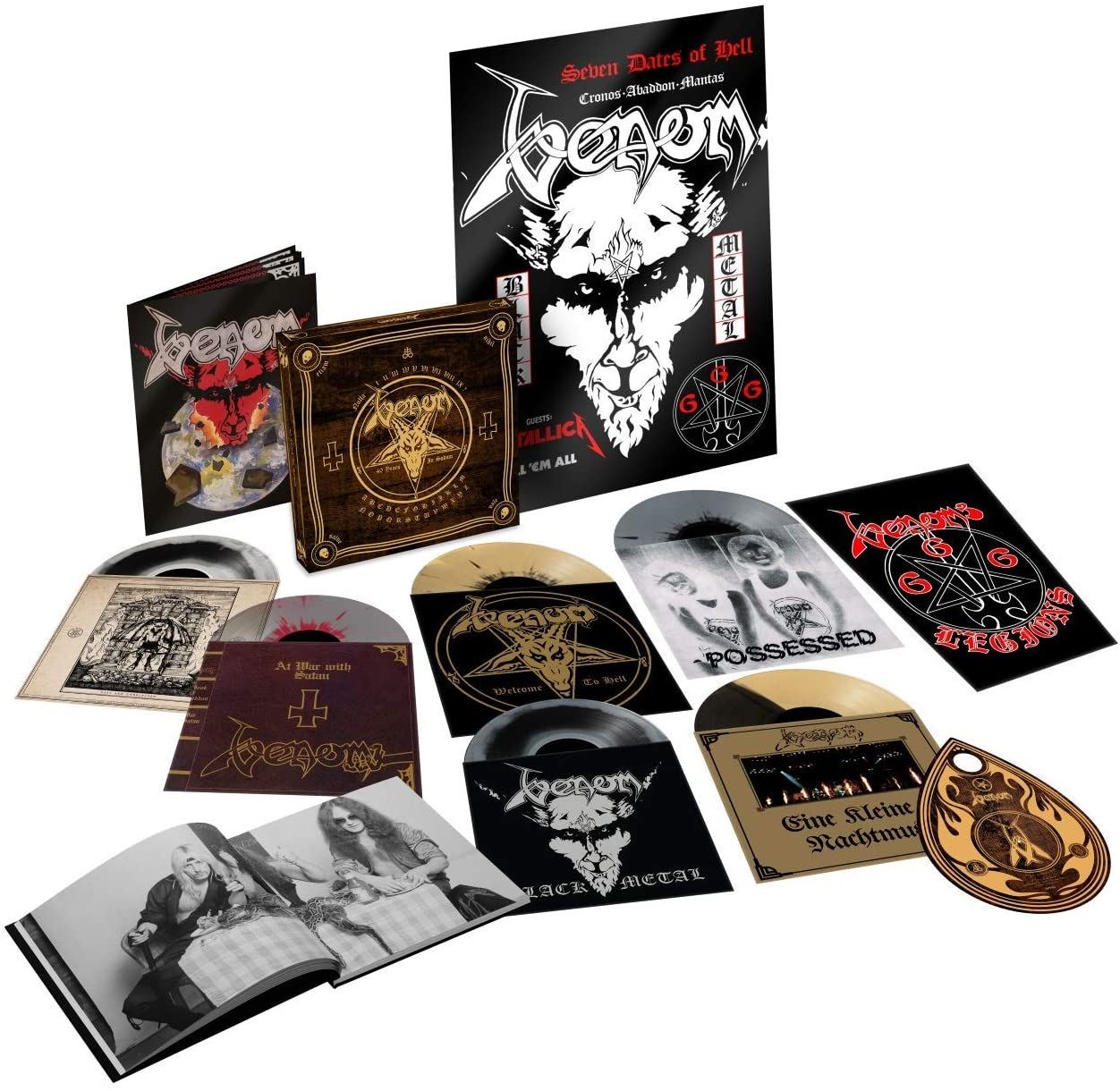 Venom - In Nomine Satanas Limited Edition 8x Splatter / Swirl Vinyl LP + Bloodlust Shaped 7" Picture Disc Box Set