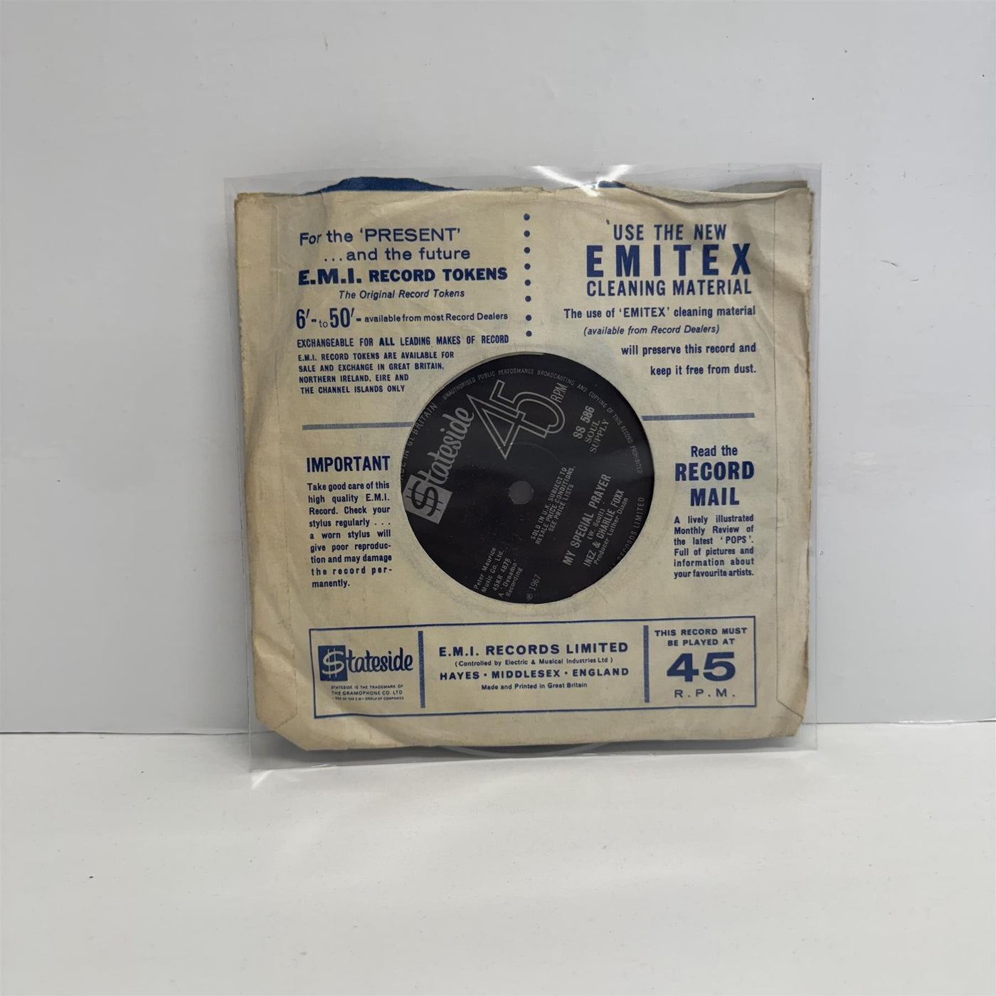 Inez And Charlie Foxx - Tightrope / My Special Prayer 7" Vinyl Single