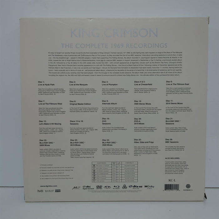 King Crimson - The Complete 1969 Recordings 20CD + 2DVD + 4Blu-Ray Box Set