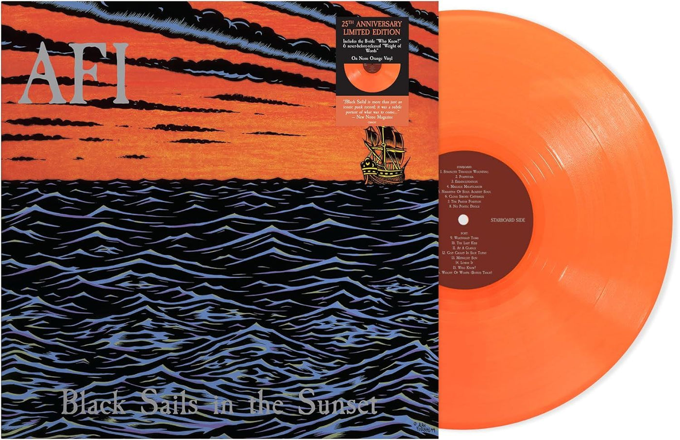 AFI - Black Sails In The Sunset Neon Orange Vinyl LP Reissue