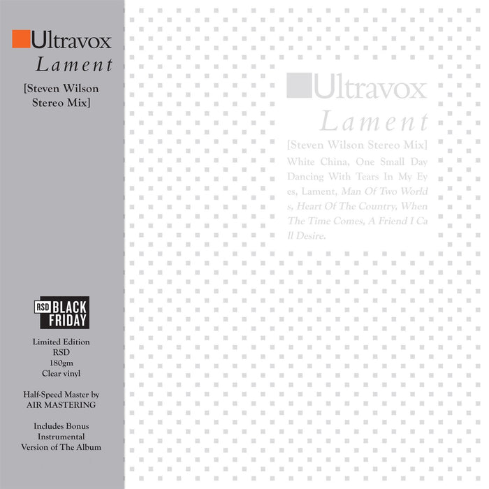 Ultravox - Lament [Steven Wilson Stereo Mix] RSD Black Friday 180G Clear Vinyl LP