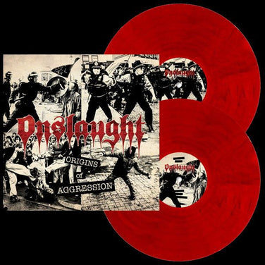 Onslaught - Origins Of Aggression 2x Sanity Red Vinyl LP + Signed Postcard