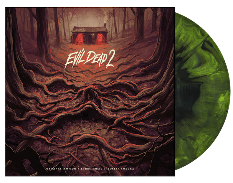 Evil Dead 2 - Joseph Loduca "Evil In The Woods" Green & Black Hand Pour Vinyl LP Remastered