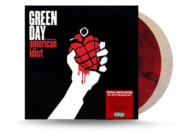 Green Day - American Idiot Limited Edition 2x Red w/ Black Swirl + White / Black Swirl