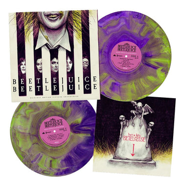 BEETLEJUICE BEETLEJUICE - V/A 2x Lime Green & Purple Vinyl LP Etched D-Side