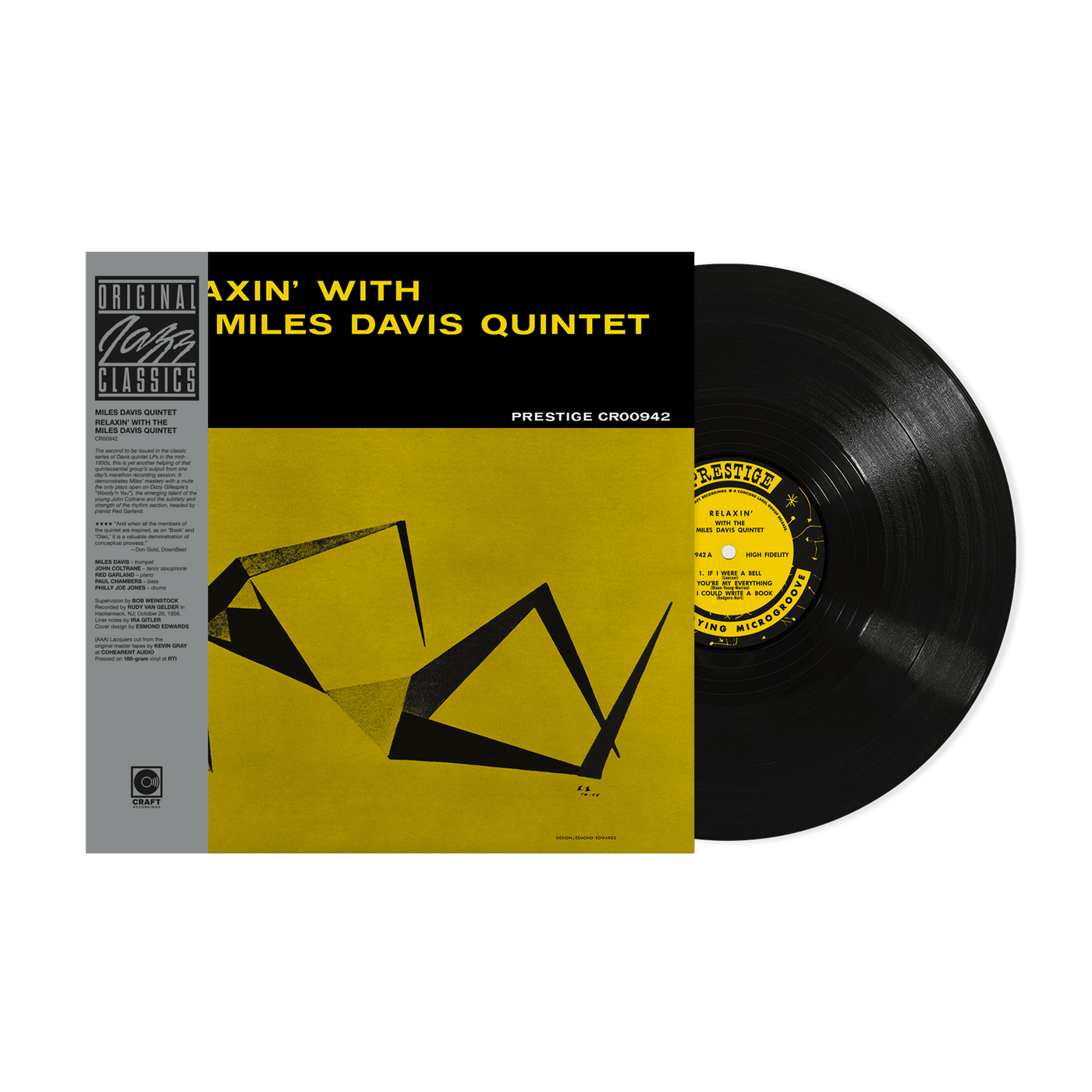 The Miles Davis Quintet - Relaxin' With The Miles Davis Quintet 180G Vinyl LP Reissue