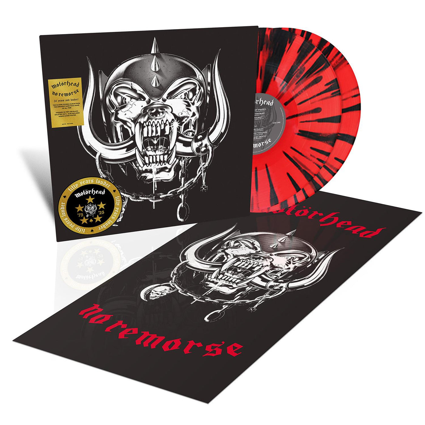 Motorhead - No Remorse 50th Anniversary 2x Red & Black Splatter Vinyl LP