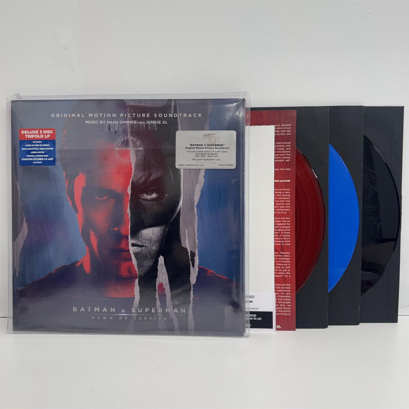 Batman V Superman: Dawn Of Justice (Original Motion Picture Soundtrack) - Hans Zimmer Limited Edition 3x 180G Red / Blue / Black Vinyl LP