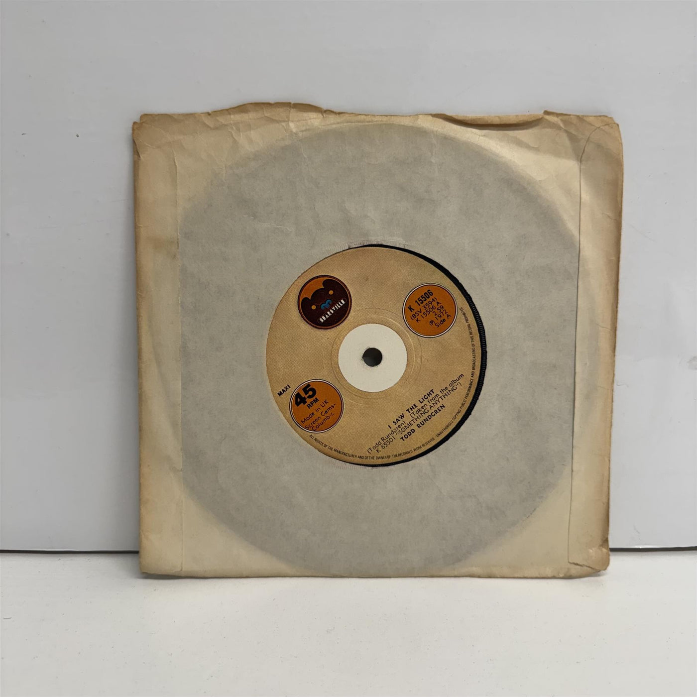 Todd Rundgren - I Saw The Light 7" Vinyl Single