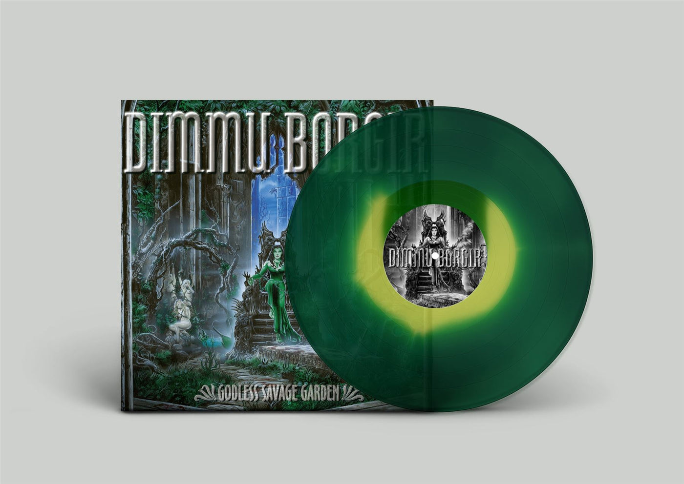 Dimmu Borgir - Godless Savage Garden 12" Neon Yellow & Dark Green Ink Spot Vinyl EP Reissue