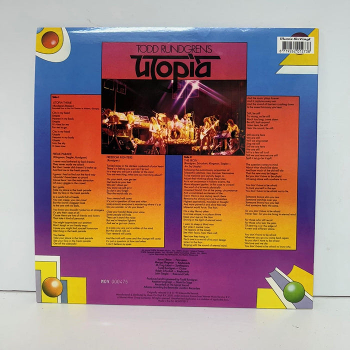 Todd Rundgren's Utopia - Todd Rundgren's Utopia Limited Edition 180G Blue Marbled Vinyl LP Reissue