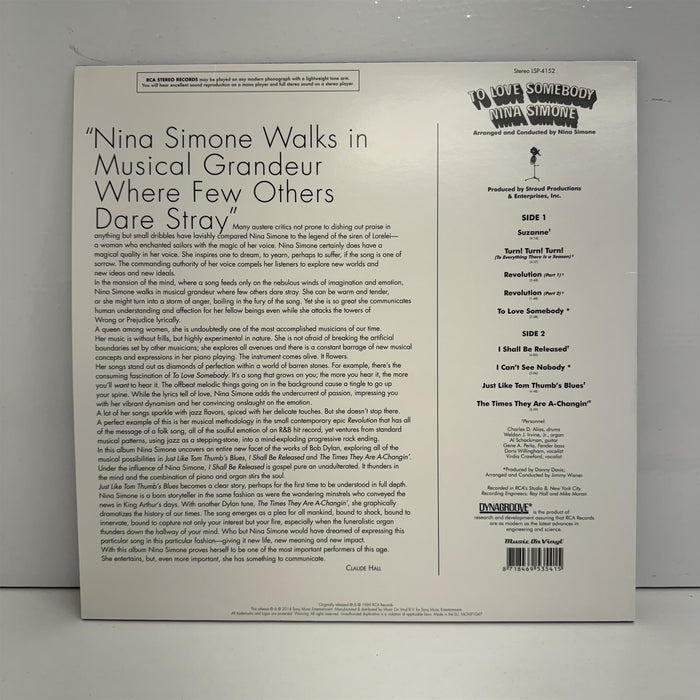 Nina Simone - To Love Somebody 180G Vinyl LP