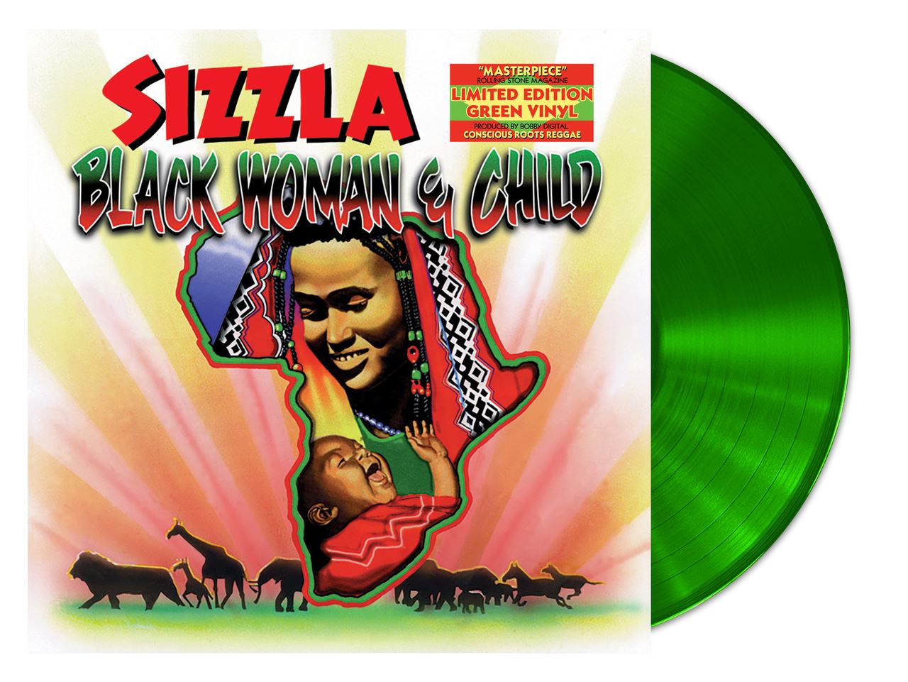 Sizzla - Black Woman And Child Green Vinyl LP Reissue
