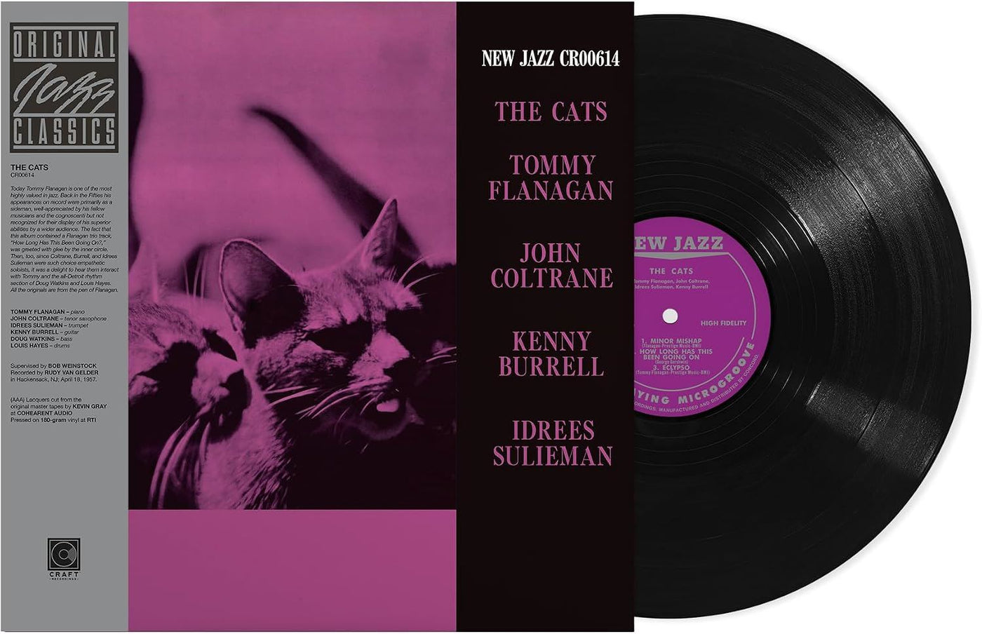 Tommy Flanagan, John Coltrane, Kenny Burrell, Idrees Sulieman - The Cats 180G Vinyl LP Reissue