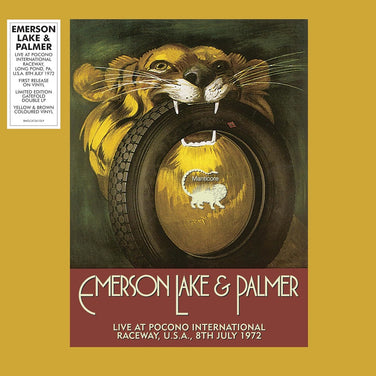 Emerson, Lake & Palmer - Live At Pocono International Raceway, U.S.A., 8th July 1972 Limited Edition 2x Yellow / Brown Vinyl LP