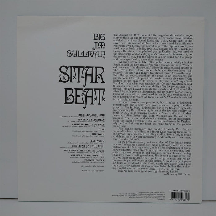Big Jim Sullivan - Sitar Beat 180G Vinyl LP Reissue